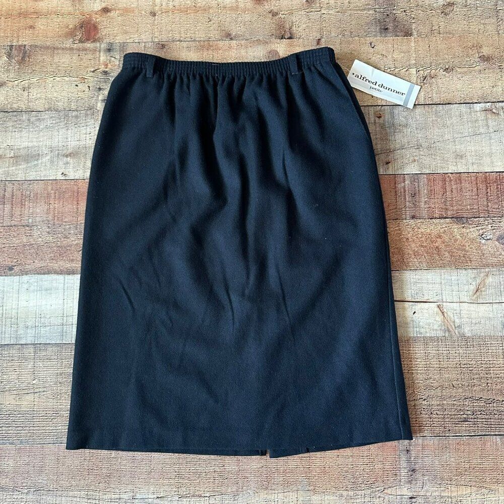 Alfred Dunner Petite Black Wool Skirt Size 14P